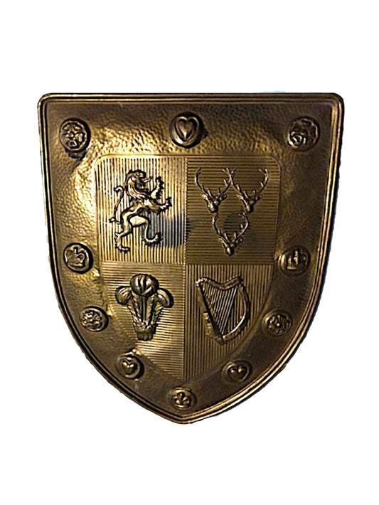 Vintage 1930s Brass Tudor Ornamental Shield