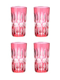 Vintage 1930s Val St. Lambert Ruby Crystal Cocktail Shaker and Glasses Glasses Set of Four Weston Table 