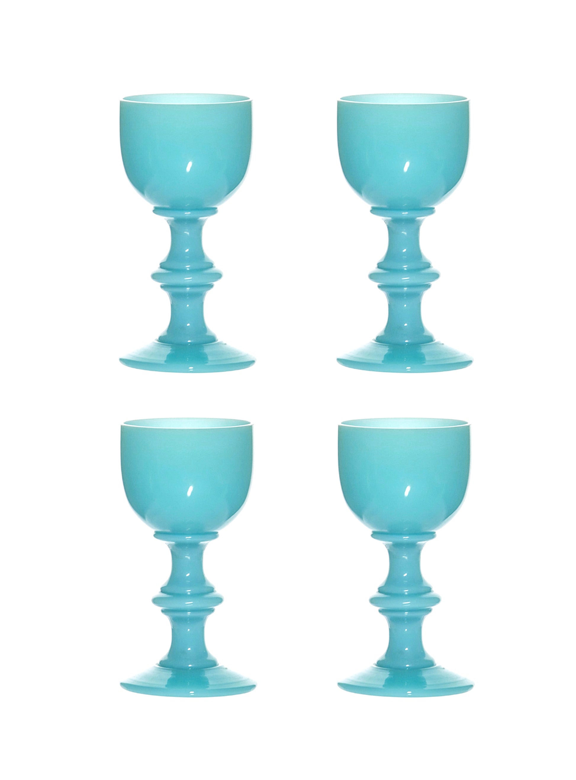 Vintage 1930s Vallerysthal Portieux Opaline Aperitif Glasses Weston Table