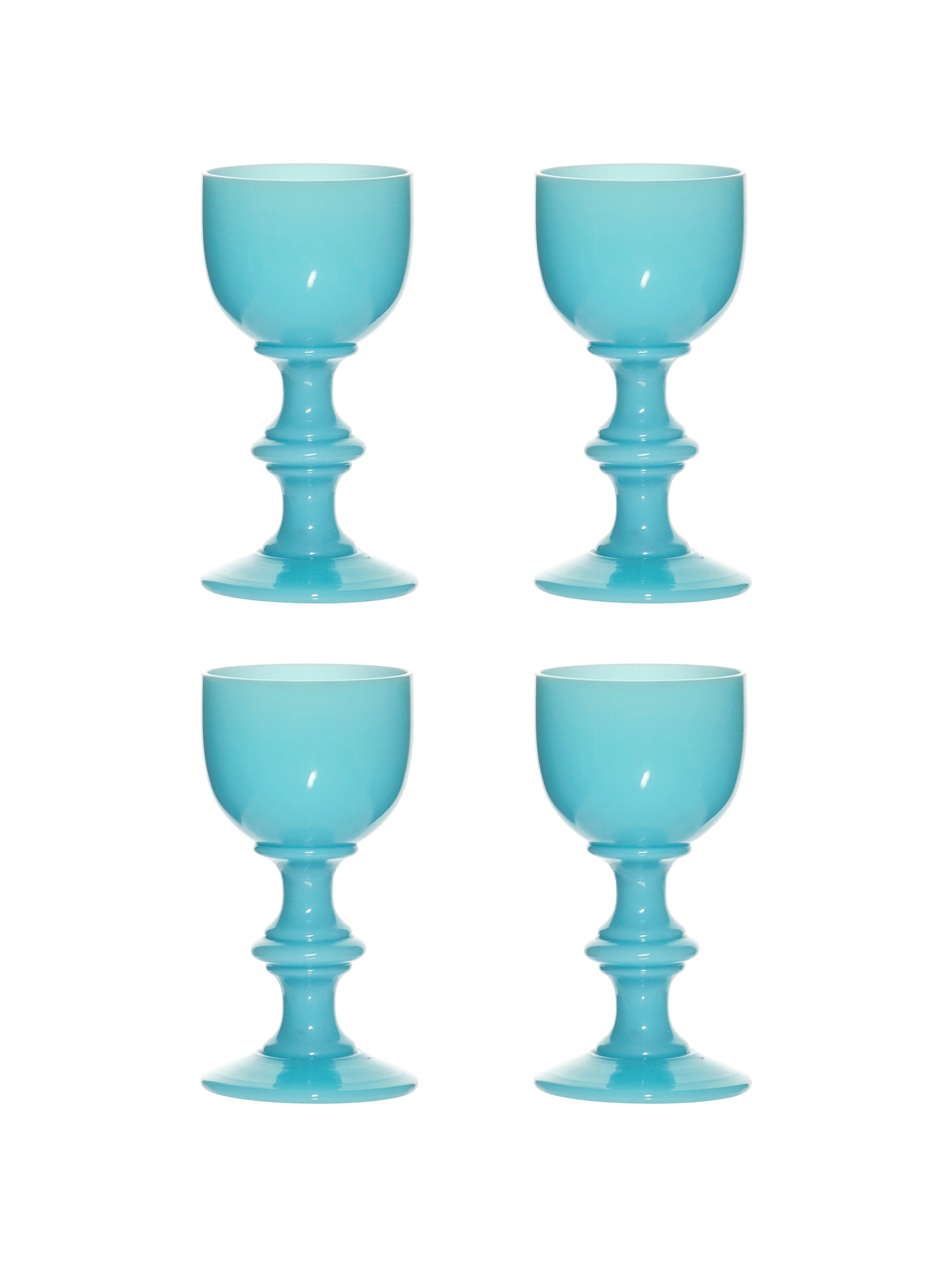Vintage 1930s Vallerysthal Portieux Opaline Liqueur Glasses Weston Table
