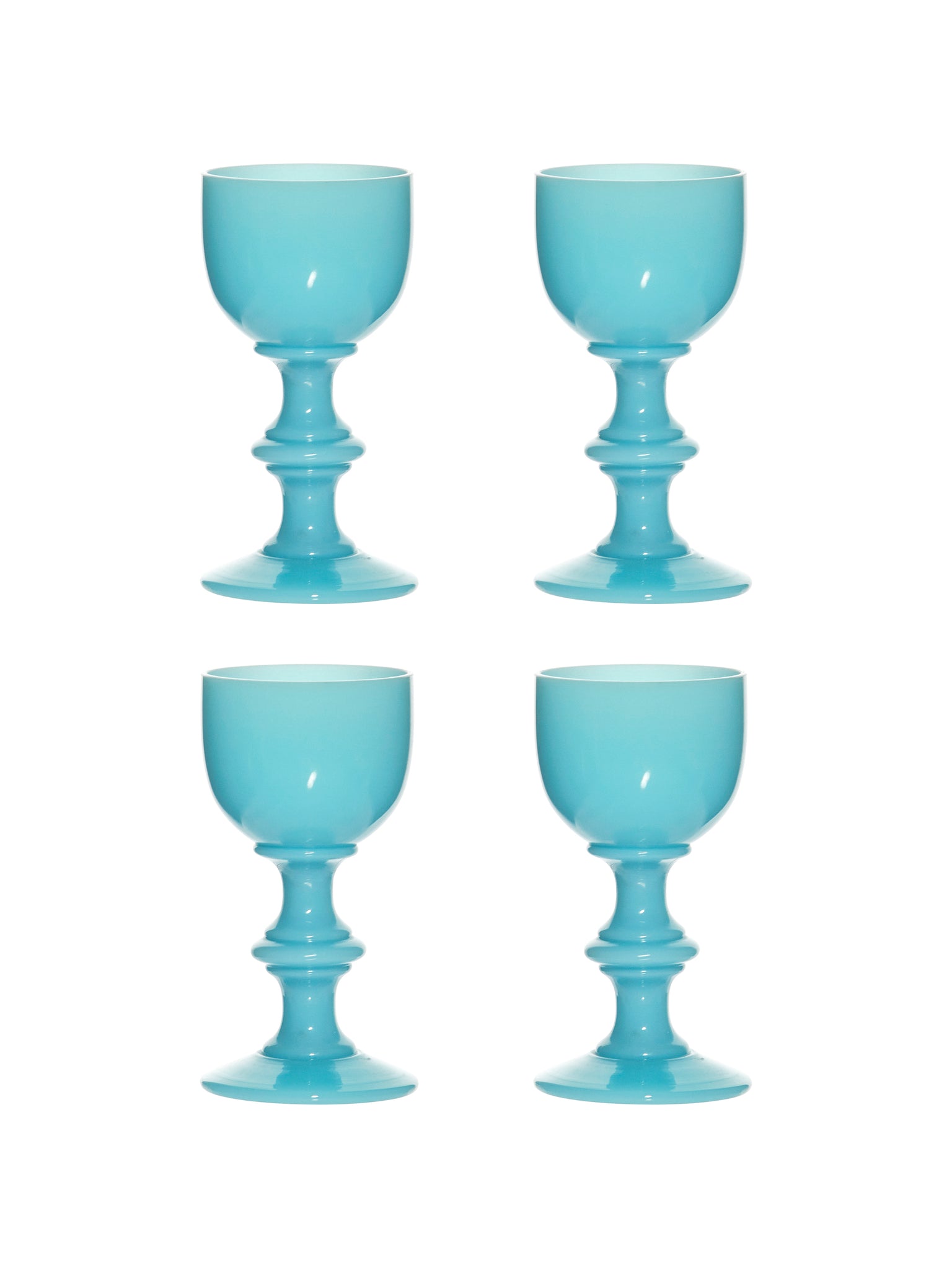 Vintage 1930s Vallerysthal Portieux Opaline Liqueur Glasses Weston Table