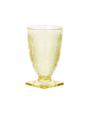  Vintage 1930s Yellow Horseshoe Footed Tumblers Weston Table 