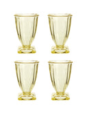 Vintage 1930s Yellow Square Foot Glass Set Weston Table