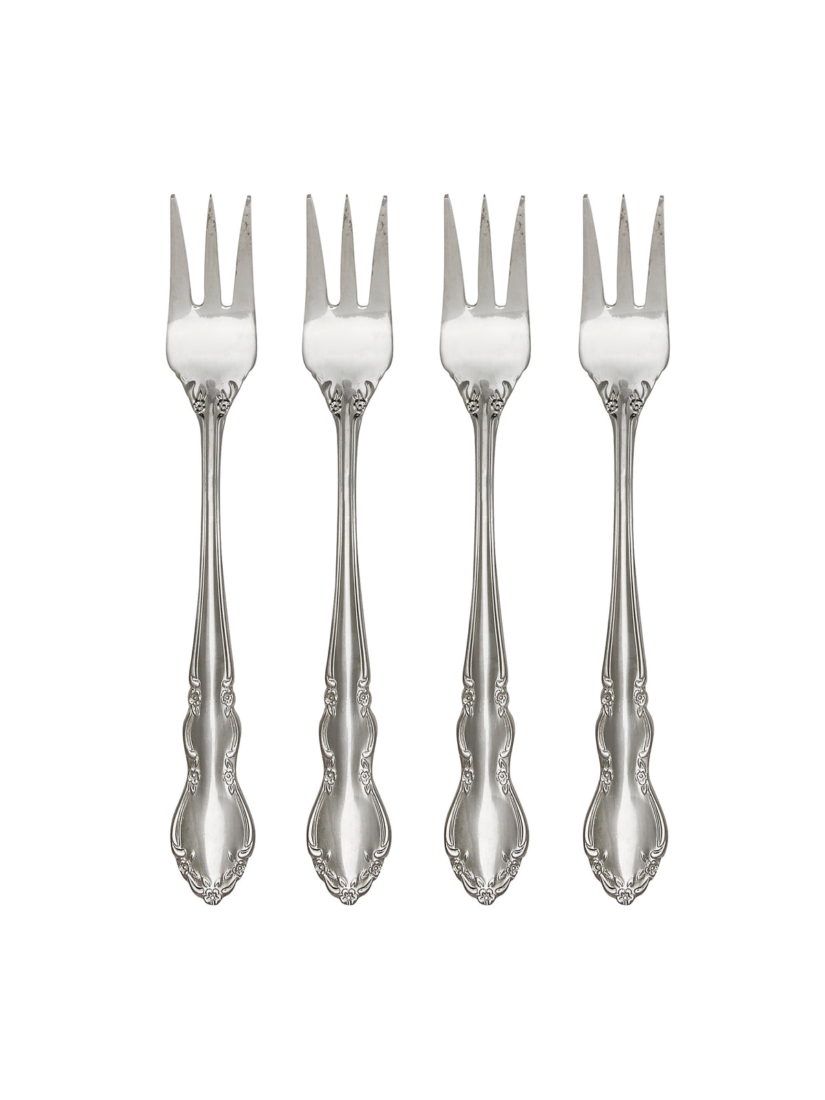 Vintage 1932 Carlton Silver Plate Oyster Forks Set of Four Weston Table