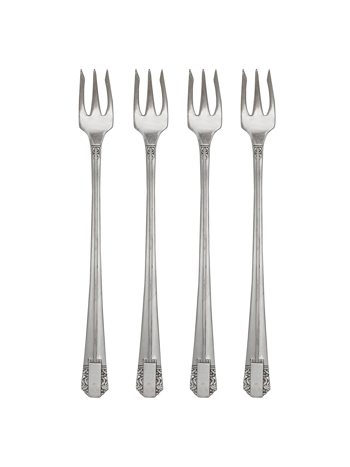 Vintage 1936 Park Lane Silver Plate Oyster Forks Set of Four Weston Table