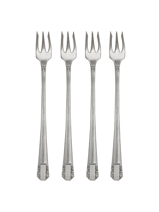 Vintage 1936 Park Lane Silver Plate Oyster Forks Set of Four Weston Table