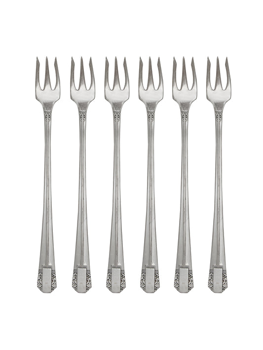 Vintage 1936 Park Lane Silver Plate Oyster Forks Set of Four Weston Table