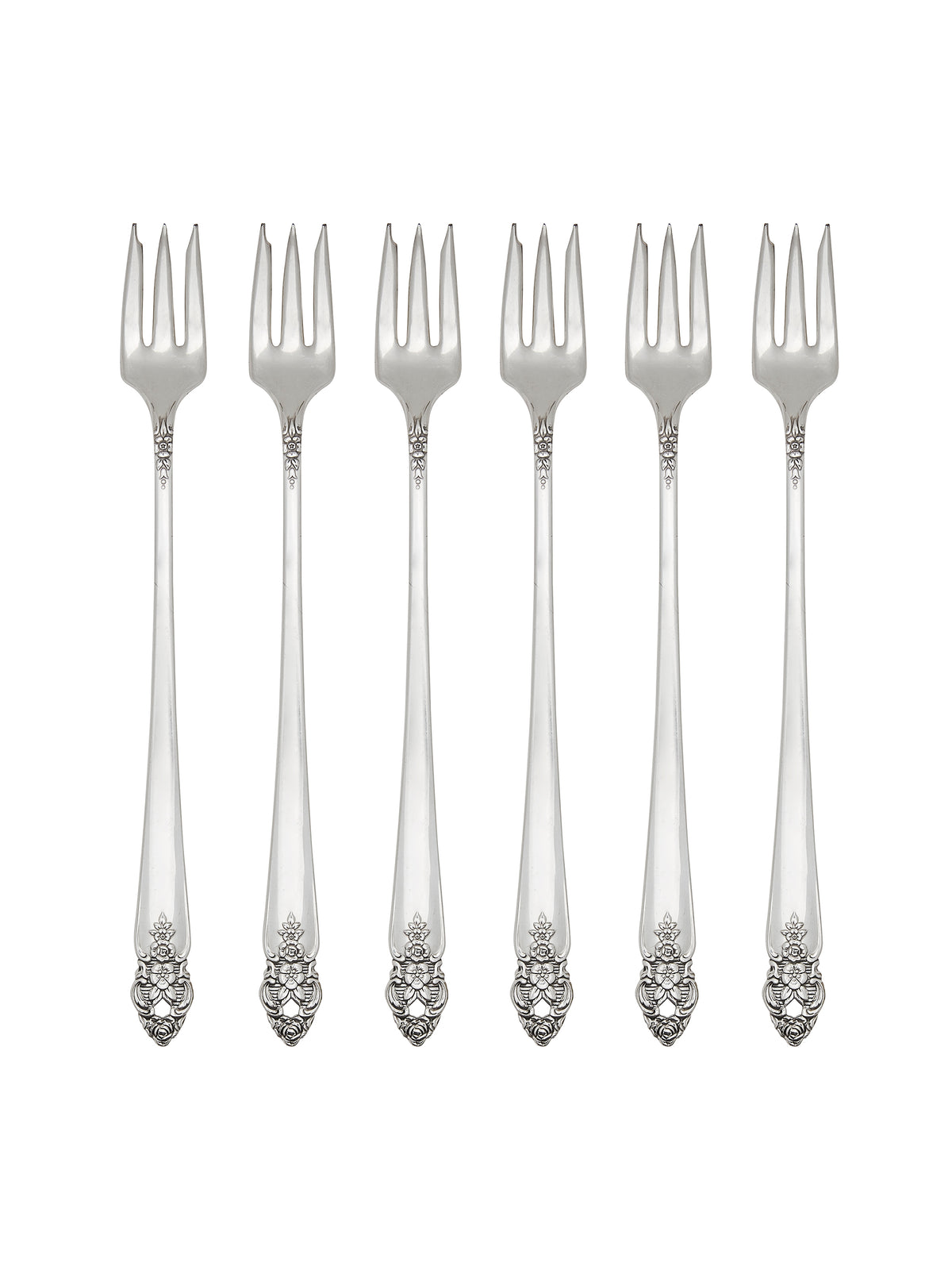 Vintage 1937 Holmes Edwards Lovely Lady Oyster Forks Set of Six Weston Table