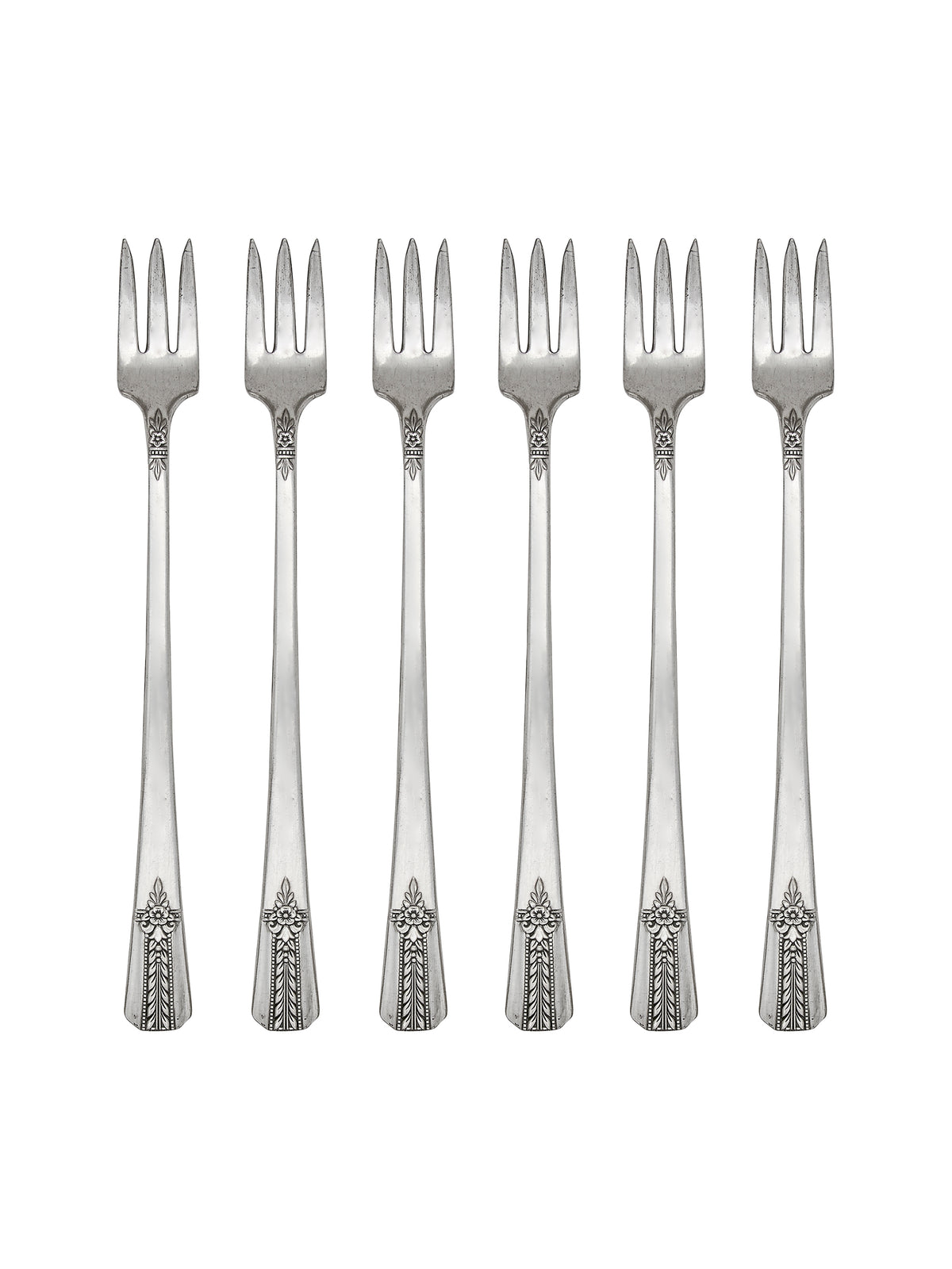 Vintage 1939 Vernon Romford Silver Plate Oyster Forks Set of Six Weston Table