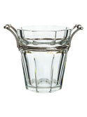Vintage 1940s Baccarat Crystal Ice Bucket with Silver Plate Handles Weston Table
