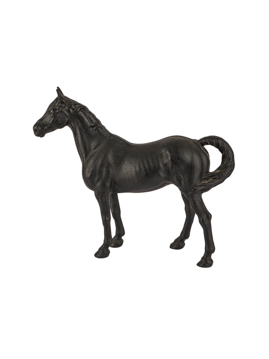 Vintage 1940s Black Horse Cast Iron Doorstop Weston Table