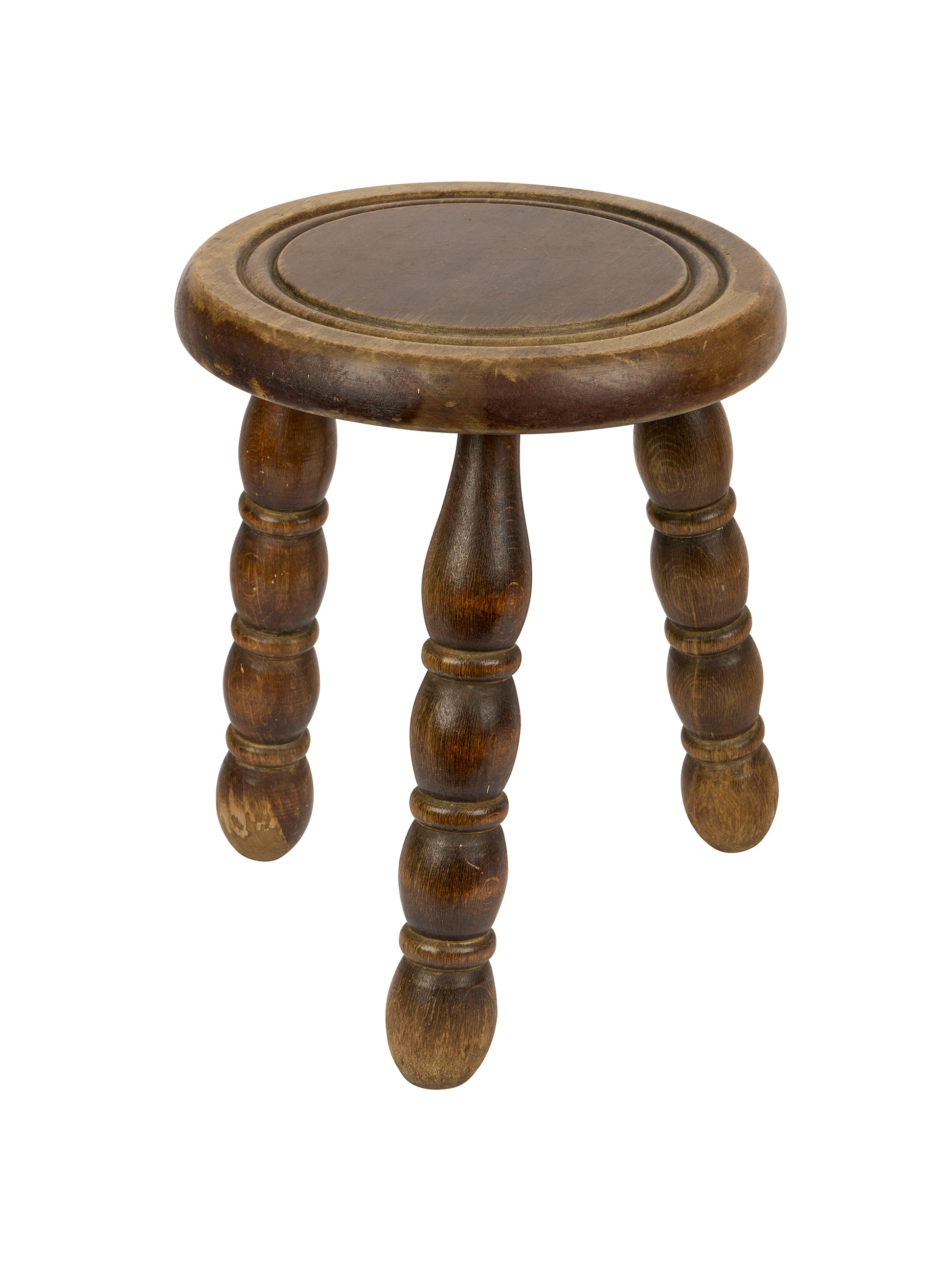 Vintage 1940s Bobbin Legged Milking Stool Three Weston Table