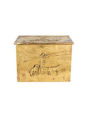 Vintage 1940s Brass Hunting Scene Coal Box Weston Table