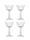 Vintage 1940s Cambridge Chantilly Tall Champagne Glasses Set of Four