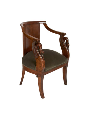  Vintage 1940s Carved Swan Chair 