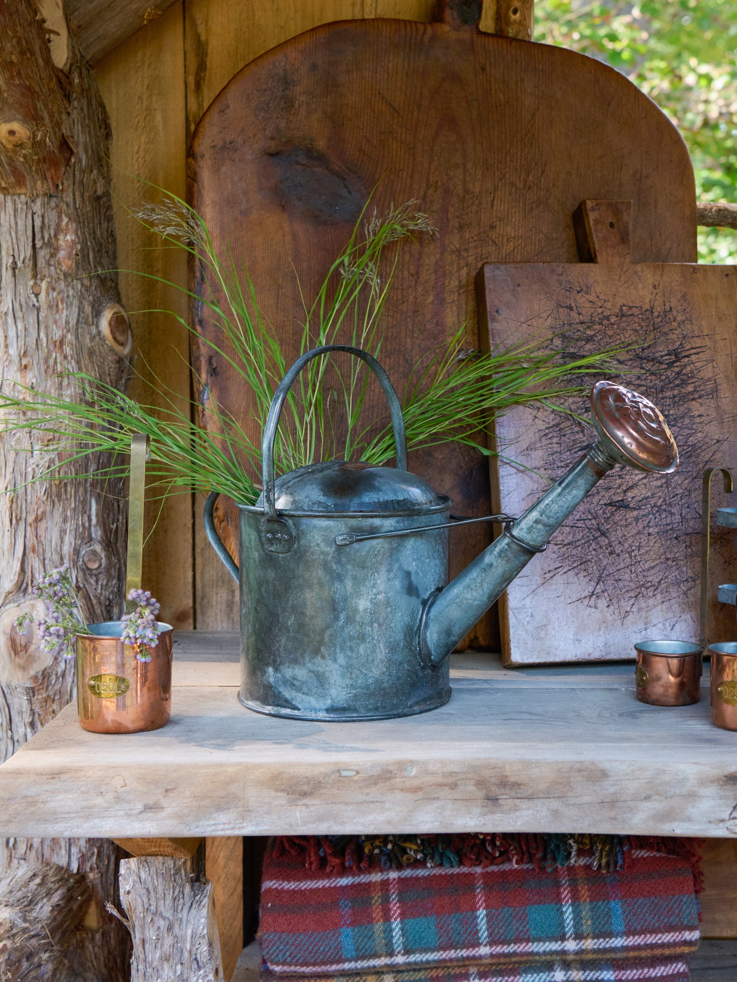 Vintage 1940s English Watering Can with Copper Spout Weston Table