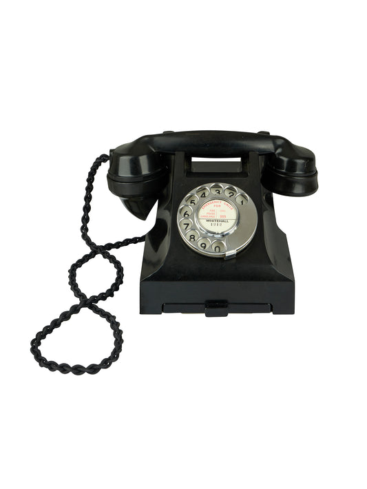 Vintage 1940s English Black Whitehall Telephone Weston Table