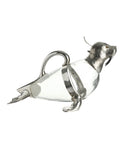 Vintage 1940s English Glass and Silver Plate Walrus Decanter Weston Table