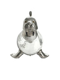 Vintage 1940s English Glass and Silver Plate Walrus Decanter Weston Table