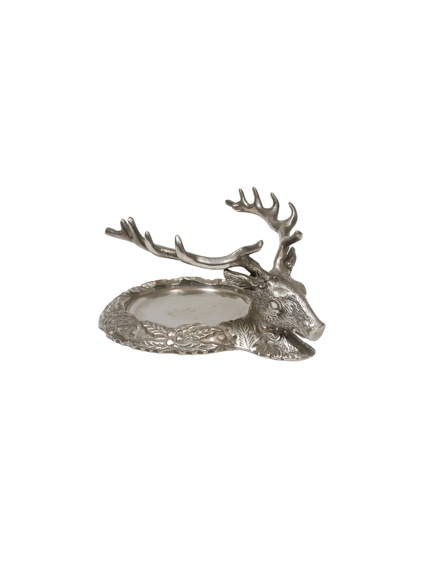 Vintage 1940s English Stag Head Pewter Wine Coaster Weston Table