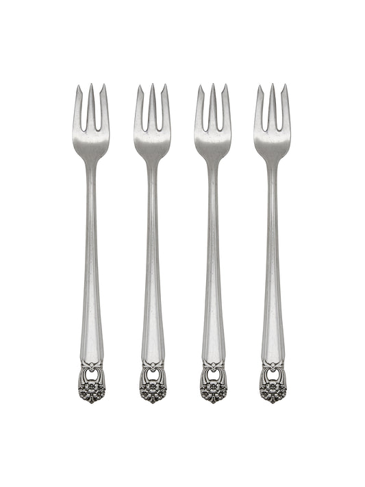 Vintage 1940s Eternally Yours Silver Plate Oyster Forks Set of Six Weston Table
