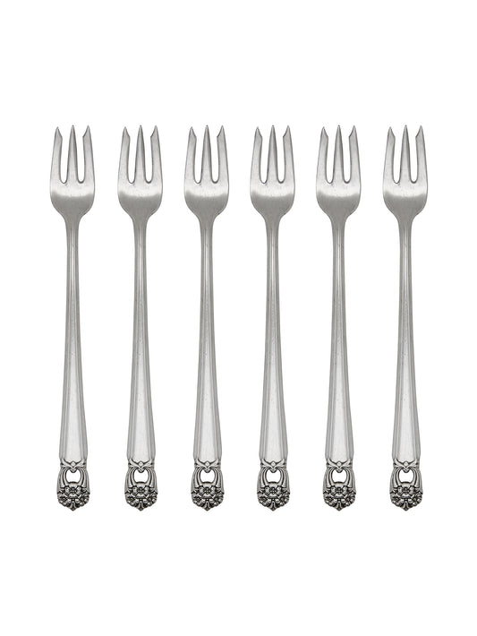 Vintage 1940s Eternally Yours Silver Plate Oyster Forks Set of Six Weston Table