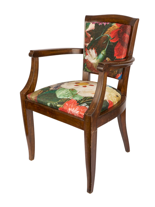 Vintage 1940s Floral Chair Two Weston Table