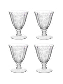 Vintage 1940s Fostoria Chintz Oyster Cocktail Glasses Set of Four Weston Table