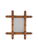 Vintage 1940s French Extra Small Bamboo Mirror Five Weston Table