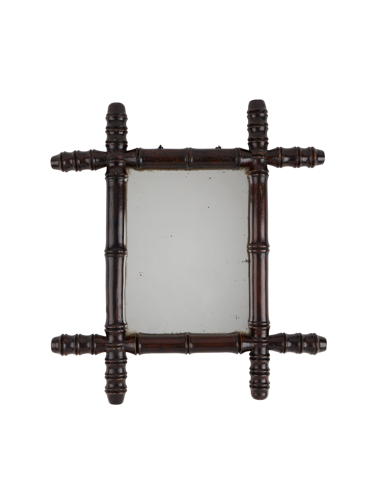 Vintage 1940s French Extra Small Bamboo Mirror Four Weston Table
