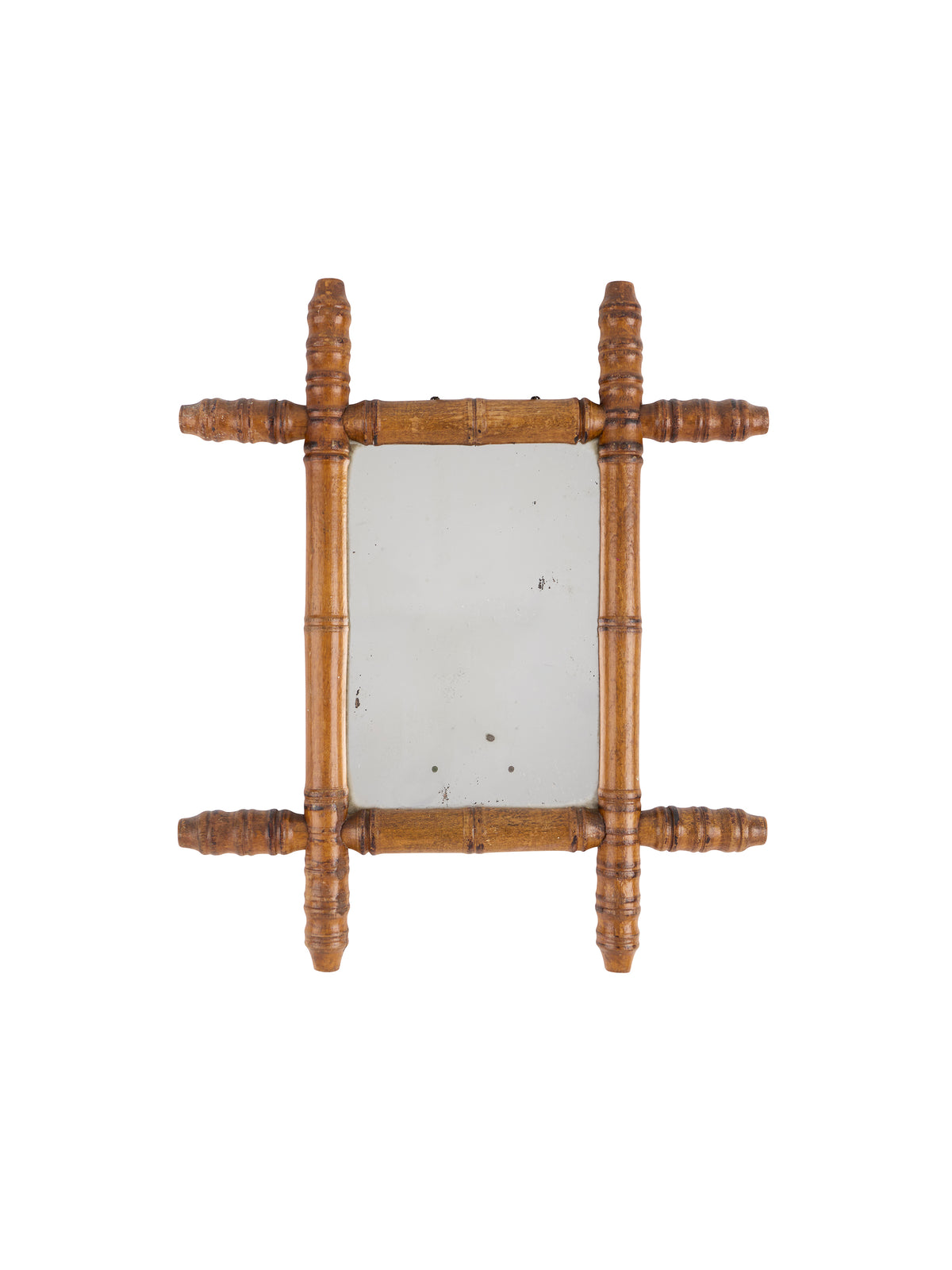 Vintage 1940s French Extra Small Bamboo Mirror One Weston Table
