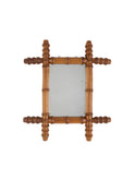 Vintage 1940s French Extra Small Bamboo Mirror Three Weston Table