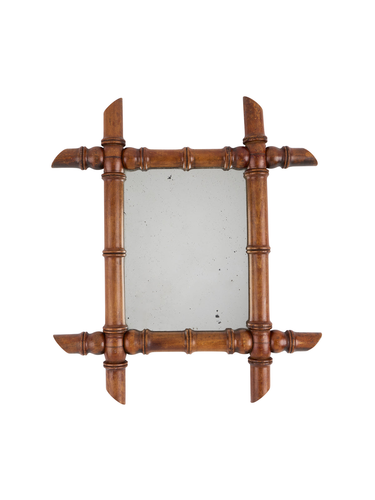 Vintage 1940s French Extra Small Bamboo Mirror Two Weston Table