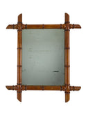 Vintage 1940s French Large Bamboo Mirror Eight Weston Table