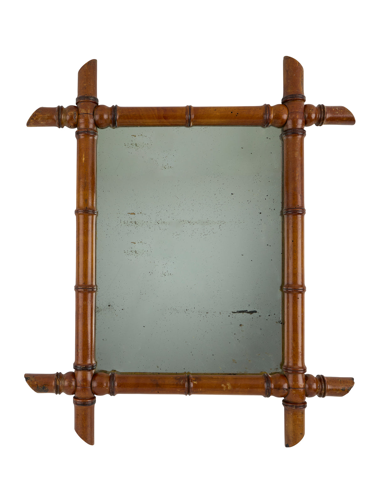 Vintage 1940s French Large Bamboo Mirror Eight Weston Table