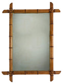 Vintage 1940s French Large Bamboo Mirror Four Weston Table