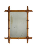 Vintage 1940s French Large Bamboo Mirror One Weston Table
