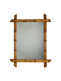 Vintage 1940s French Large Bamboo Mirror Six Weston Table