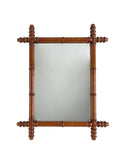 Vintage 1940s French Large Bamboo Mirror Two Weston Table