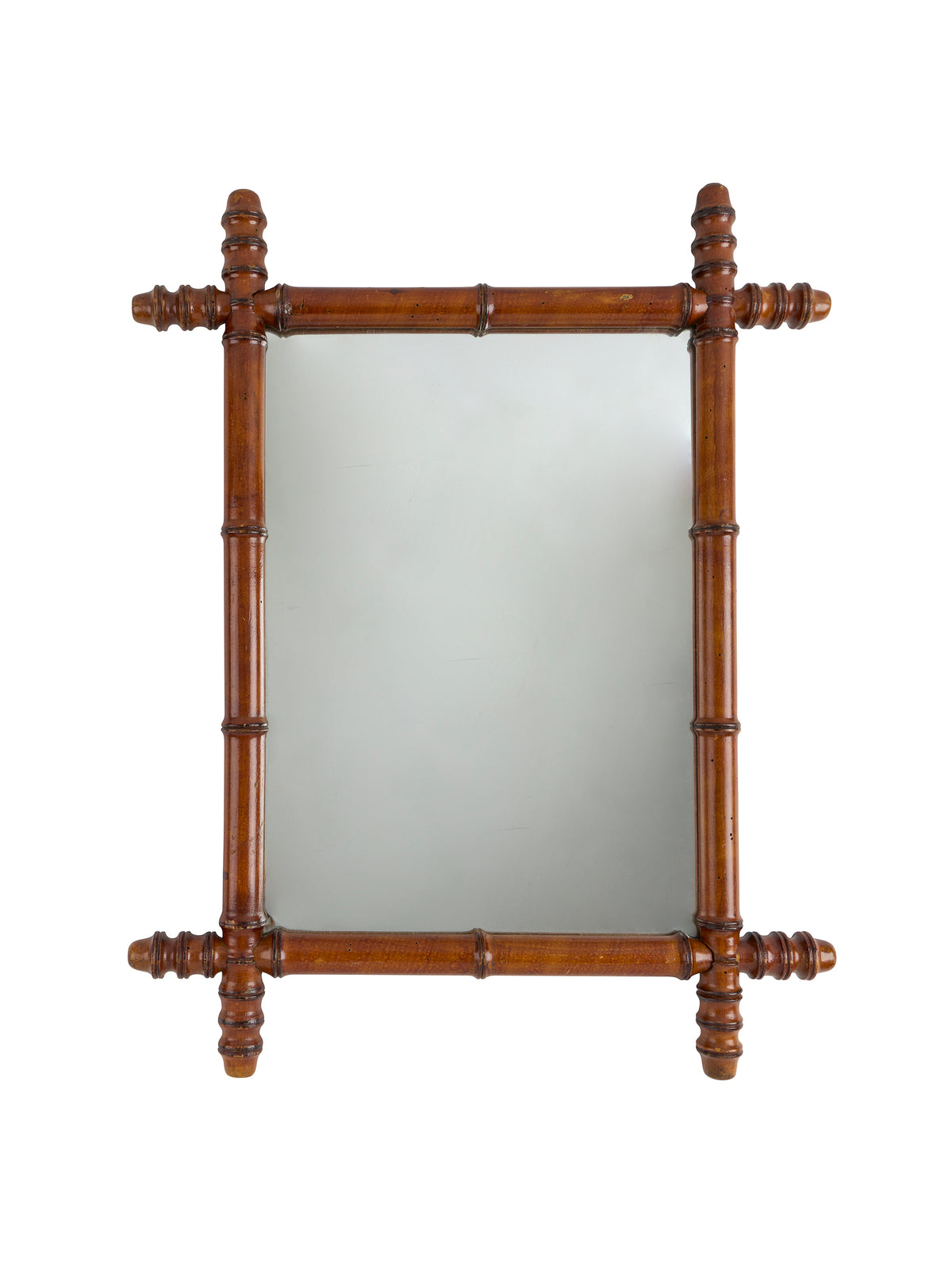Vintage 1940s French Large Bamboo Mirror Two Weston Table