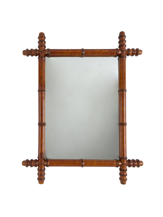 Vintage 1940s French Large Bamboo Mirror One Weston Table
