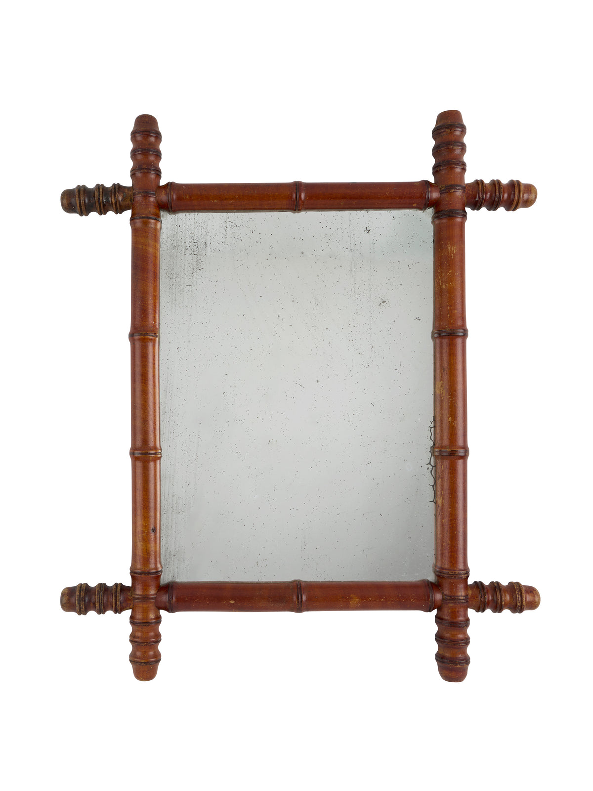Vintage 1940s French Medium Bamboo Mirror One Weston Table