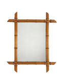 Vintage 1940s French Medium Bamboo Mirror Two Weston Table