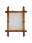 Vintage 1940s French Small Bamboo Mirror Eight Weston Table