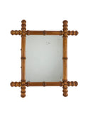 Vintage 1940s French Small Bamboo Mirror Four Weston Table