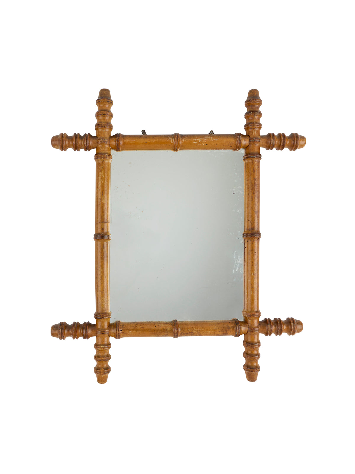 Vintage 1940s French Small Bamboo Mirror One Weston Table