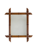 Vintage 1940s French Small Bamboo Mirror Seven Weston Table