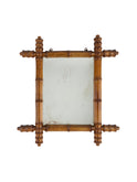 Vintage 1940s French Small Bamboo Mirror Six Weston Table