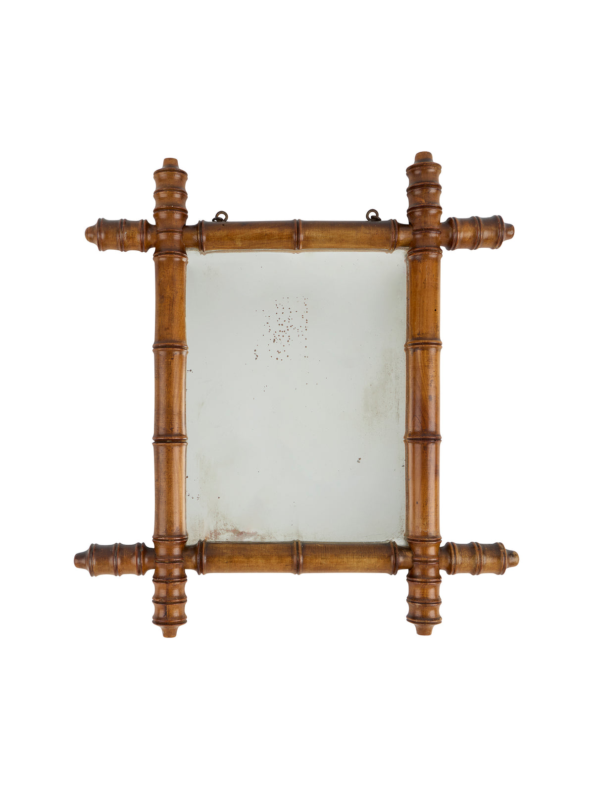 Vintage 1940s French Small Bamboo Mirror Six Weston Table