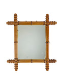 Vintage 1940s French Small Bamboo Mirror Ten Weston Table
